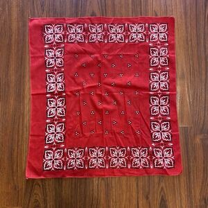 Vintage Wash Fast Bandana Handkerchief Red 40s 50s USA 22 x 20